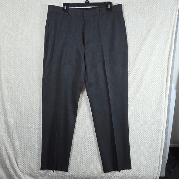 Design Collective Dress Pants Men 36R Gray Charcoal Flat Front Classic Fit Slack - Picture 2 of 11